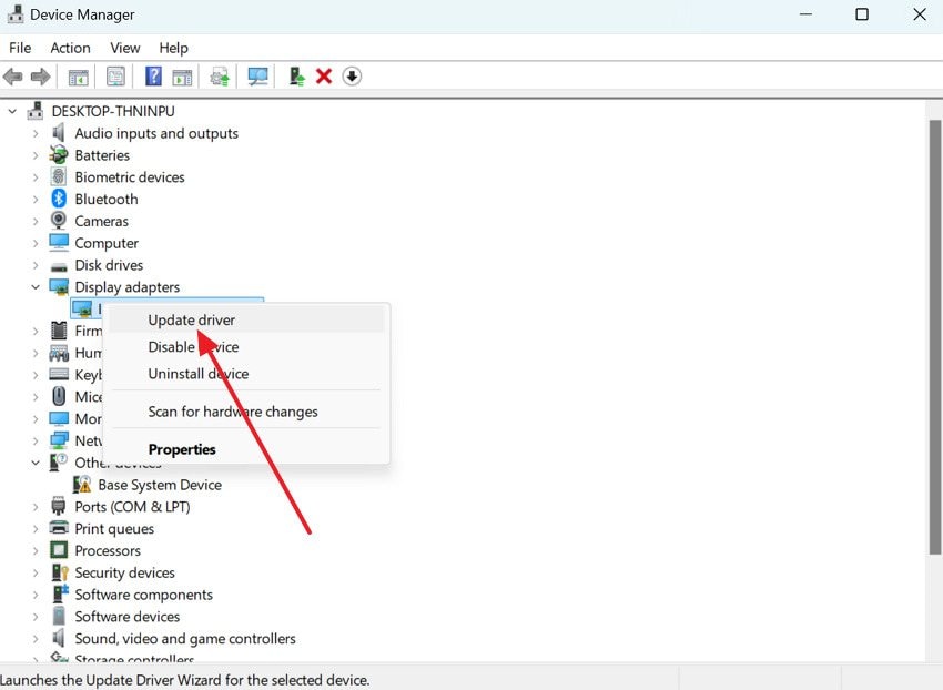 update graphics drivers