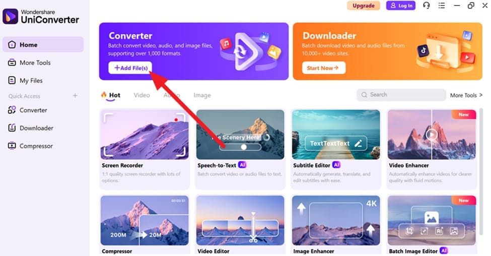 add files on uniconverter