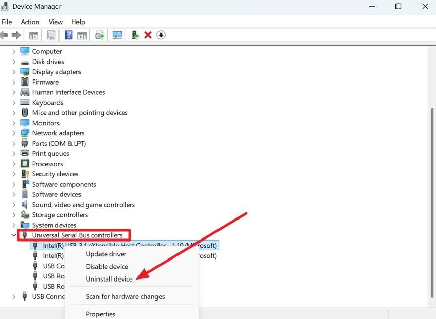 tap on uninstall device button