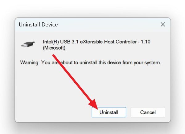 pick the uninstall button