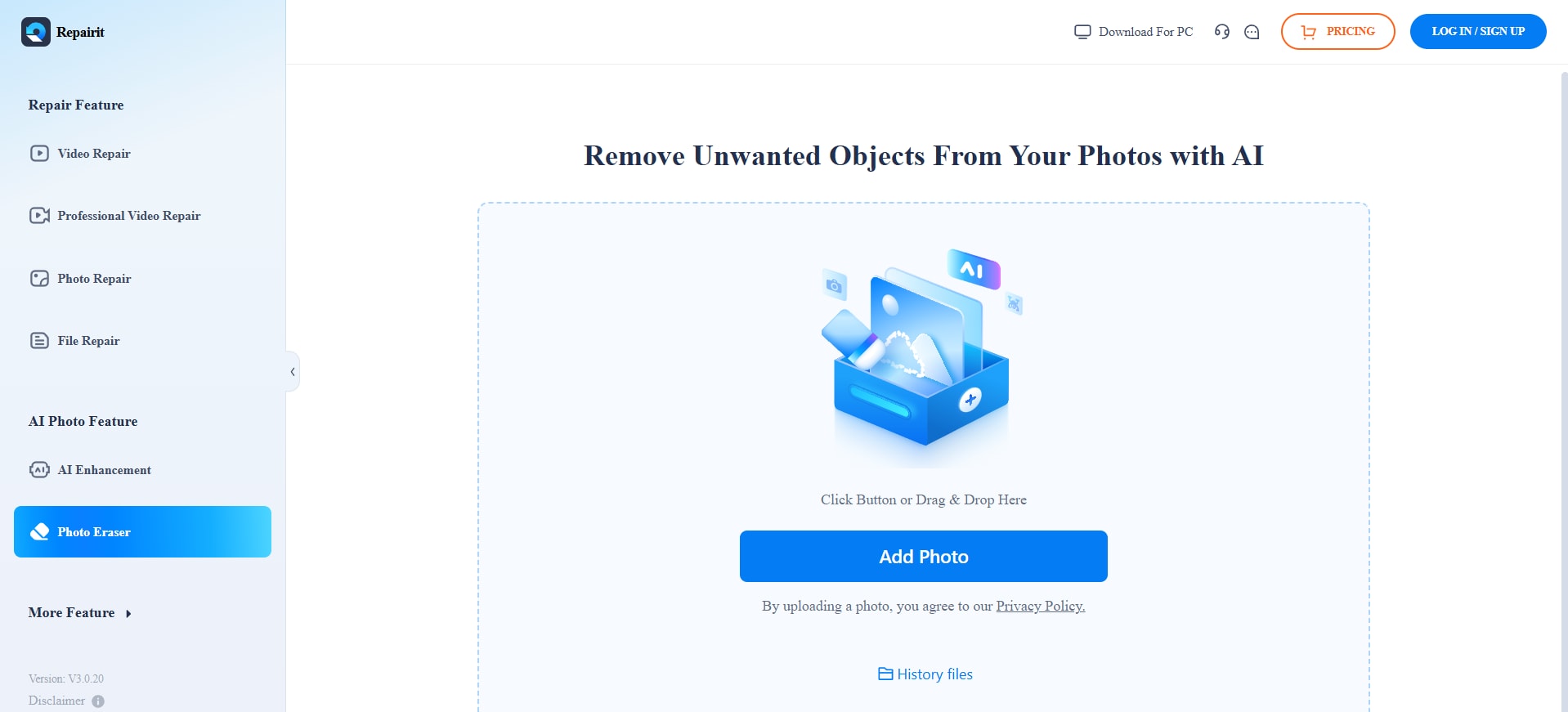 repairit photo eraser
