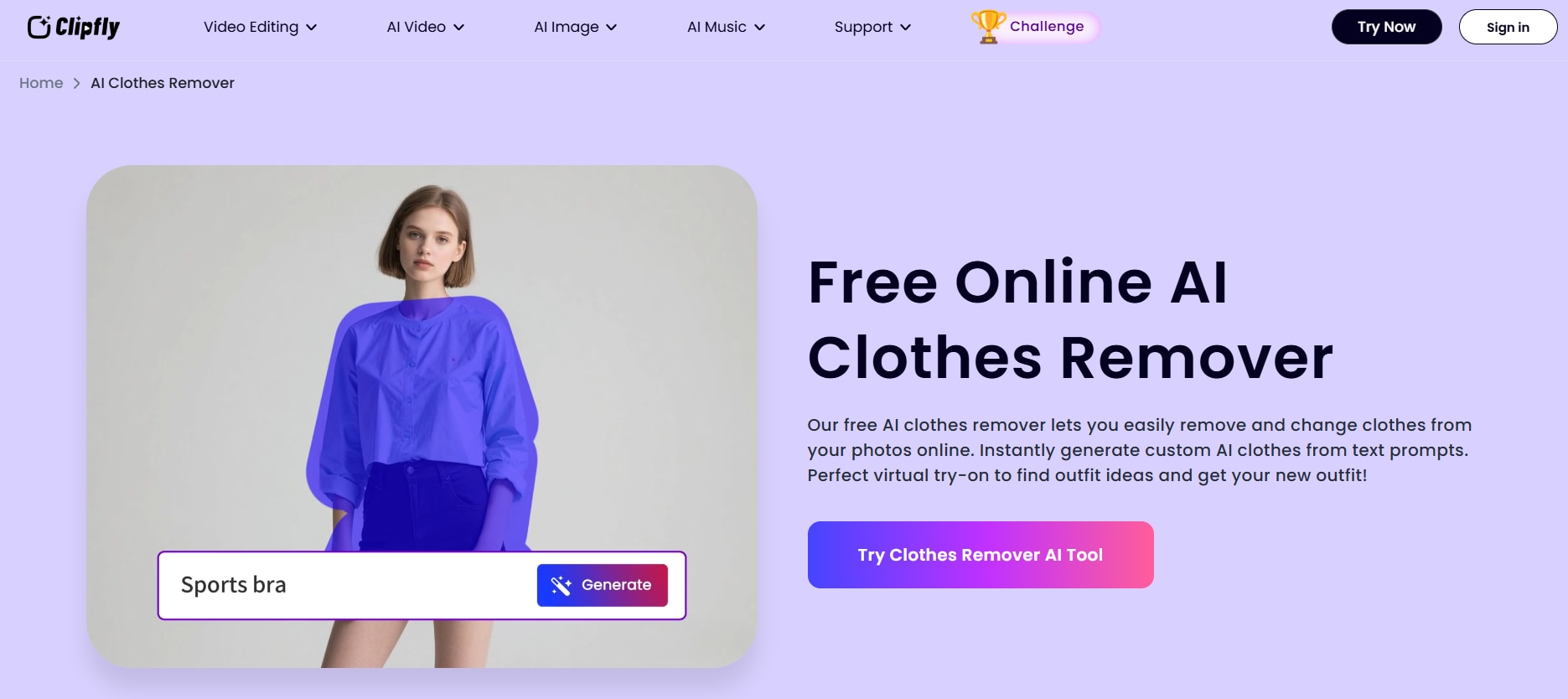 clipfly ai remove bikini