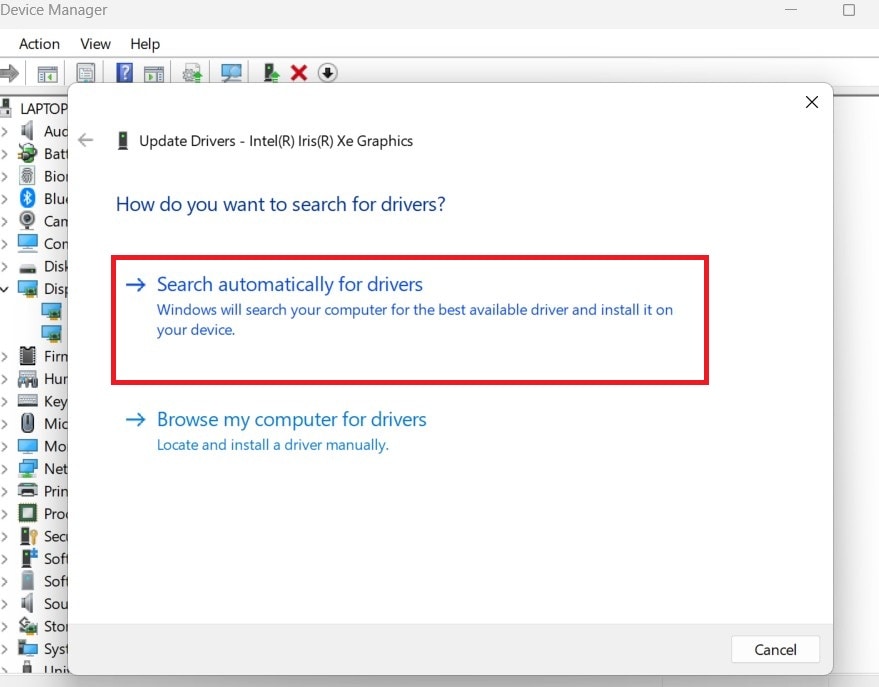 search automatically for drivers