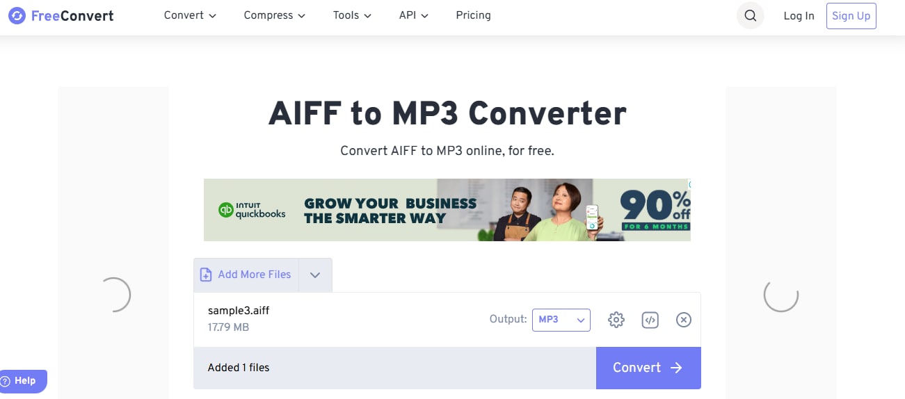 click convert in freeconvert