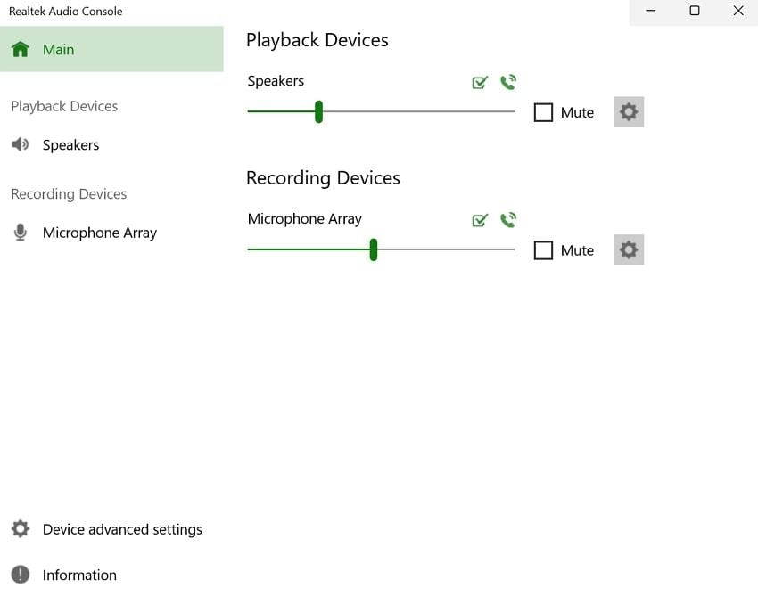 adjust audio using realtek audio controls