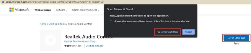 open microsoft store to download console