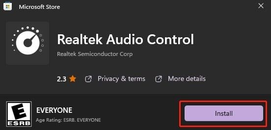install realtek audio control