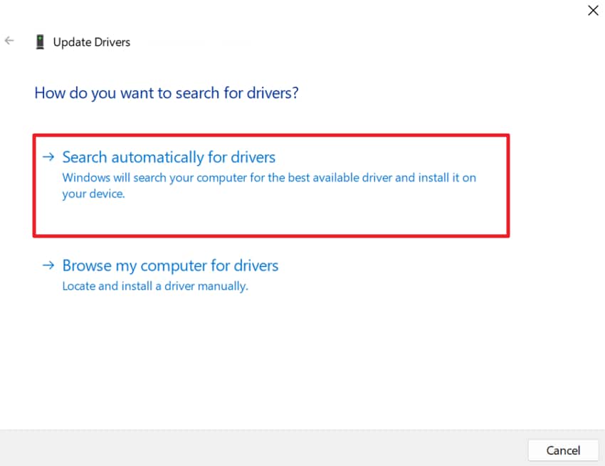 search for audio drivers