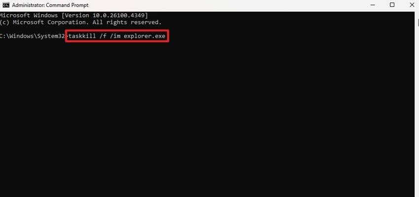input command to restart explorer
