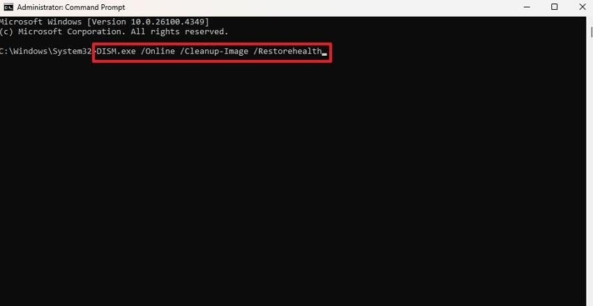 enter dism command