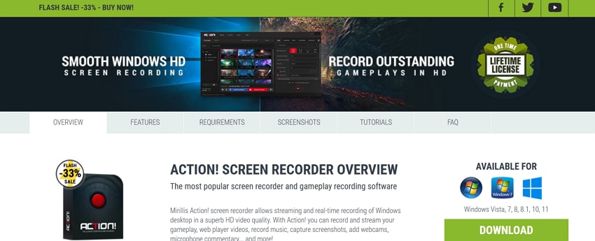 mirillis action screen recorder win 10