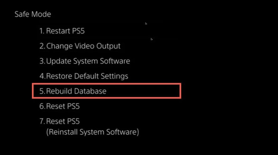 safe mode rebuild database