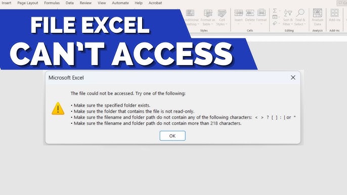 excel cannot access the file