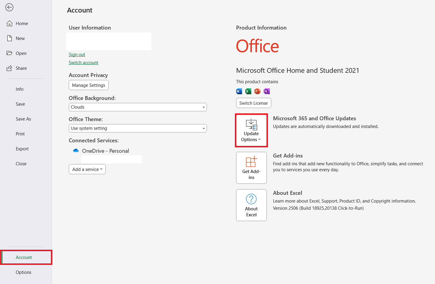 excel account