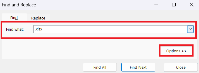 find what options