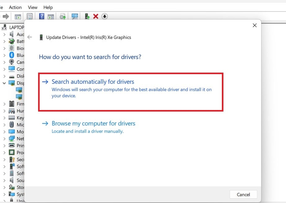 search automatically for drivers