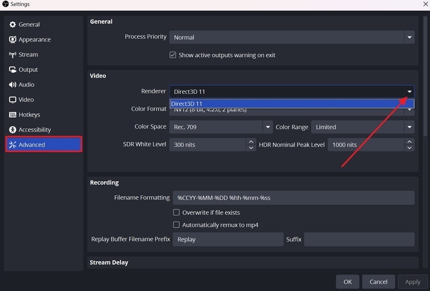 expand renderer for direct3d 11 selection