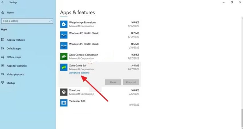 get xbox game bar advanced options