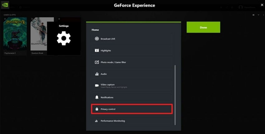 get privacy control settings