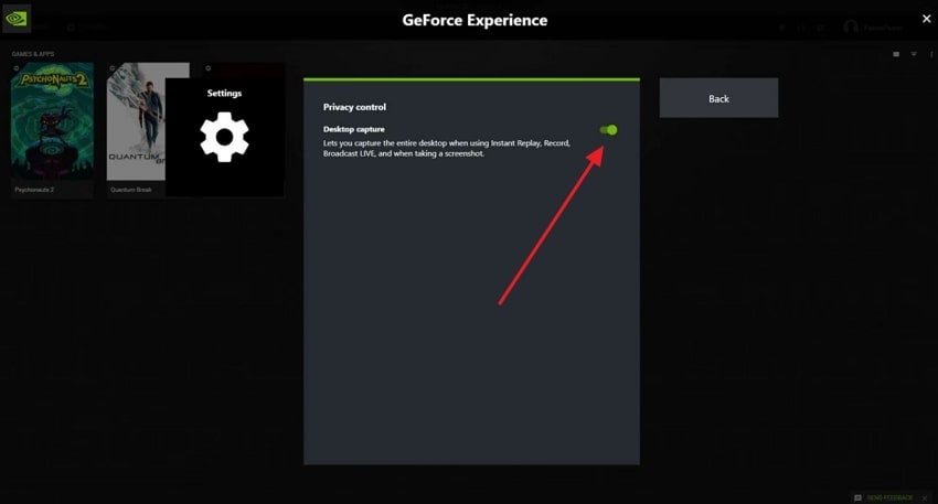 enable desktop capture
