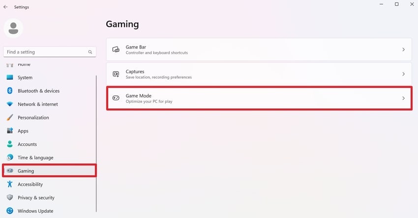 locate game mode settings