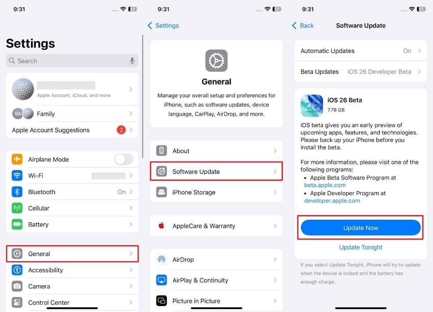 update iphone software