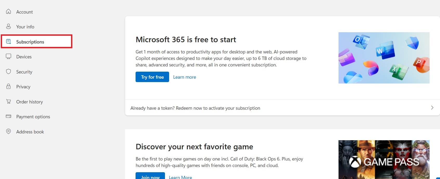 ms office subscriptions