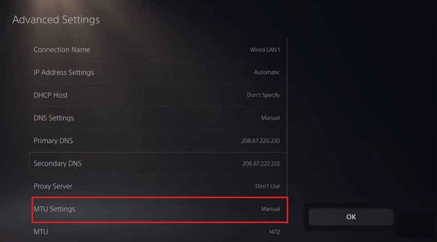 find mtu settings