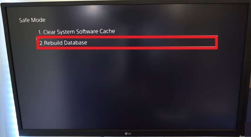 select rebuilt database option