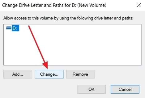 hit change button
