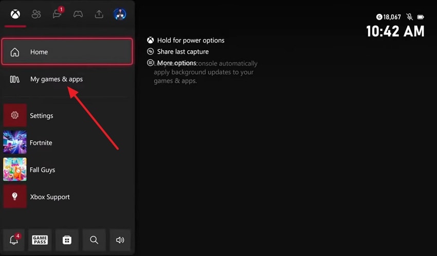 get my games & apps option