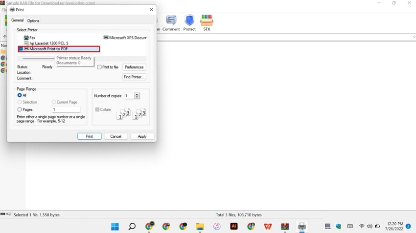 pick printer winrar