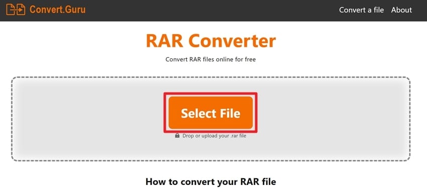 select files button convert guru