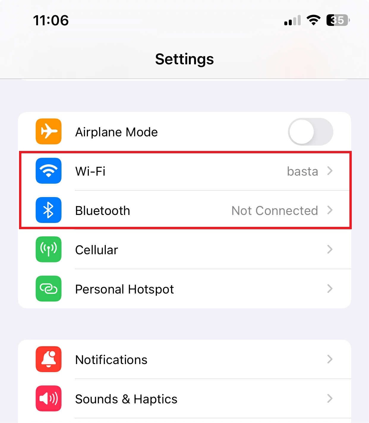 turn mobile data or wifi on