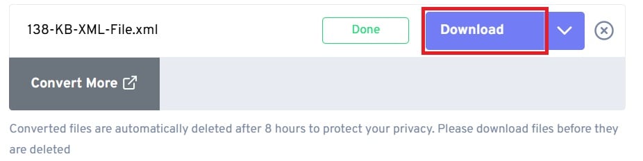 freeconvert download converted file button