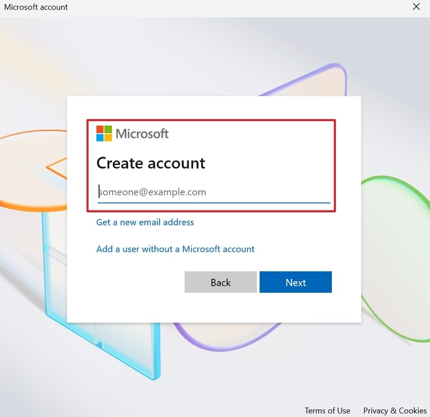 enter credentials and proceed