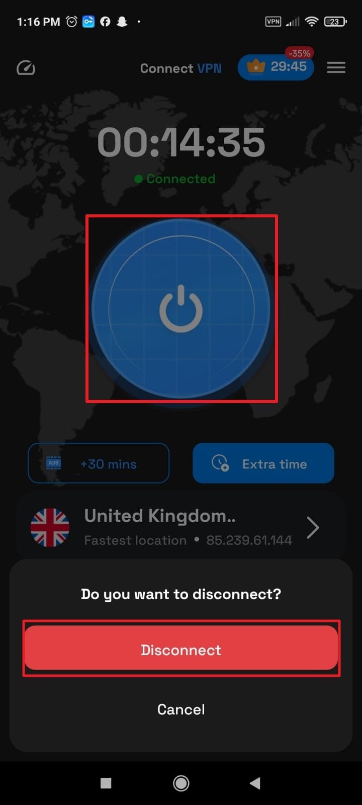disconnect vpn android