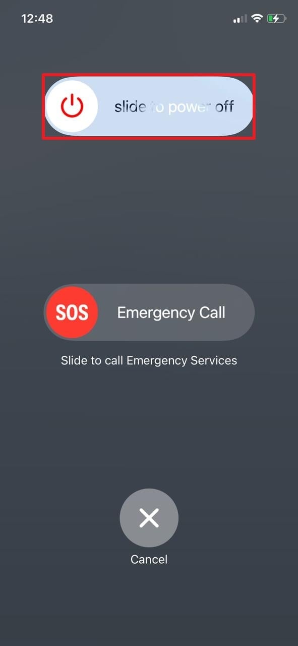 power off iphone to restart