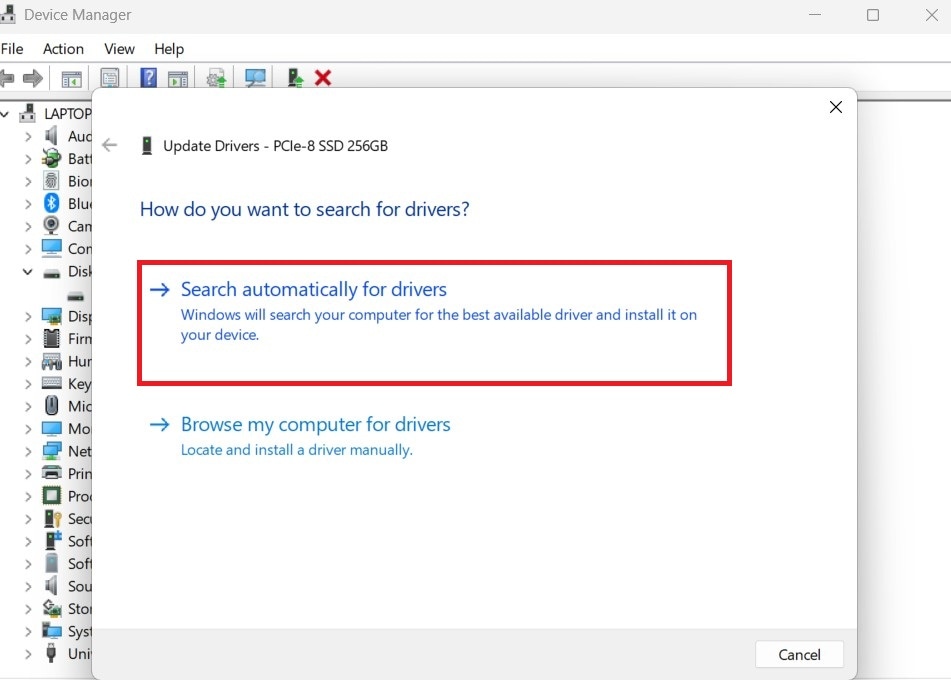 search automatically for drivers