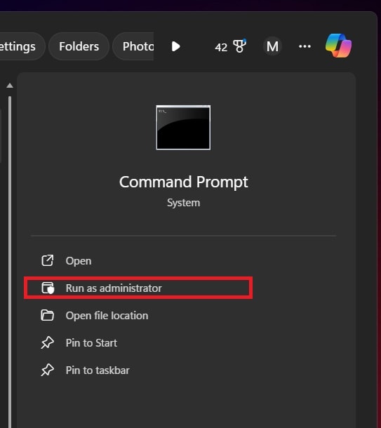 run command prompt as administrator