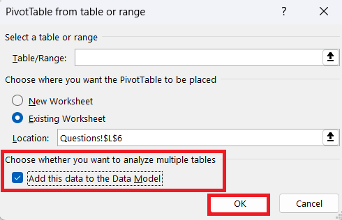 add data to the data model
