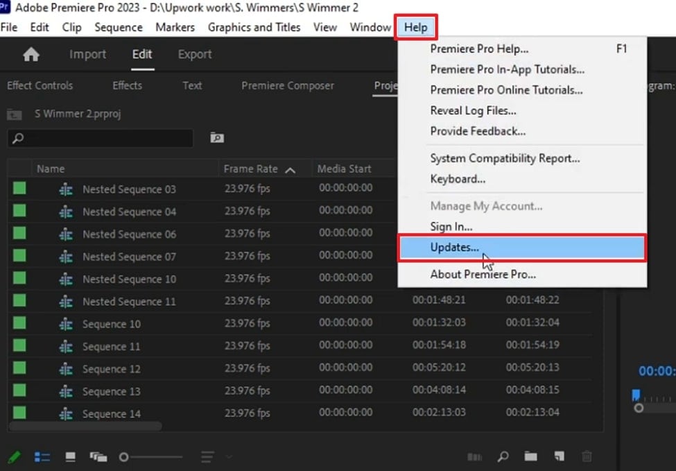 update premiere pro