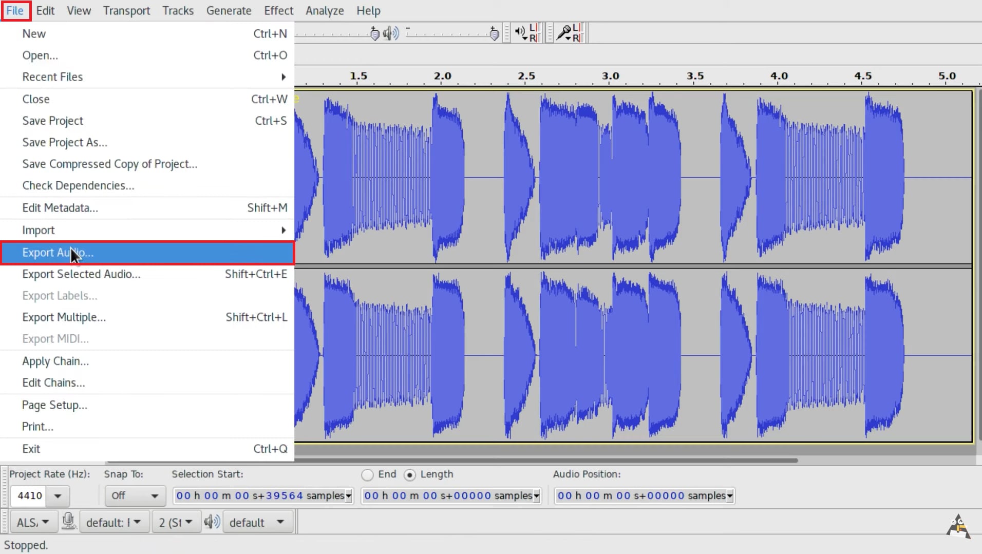 export as audio
