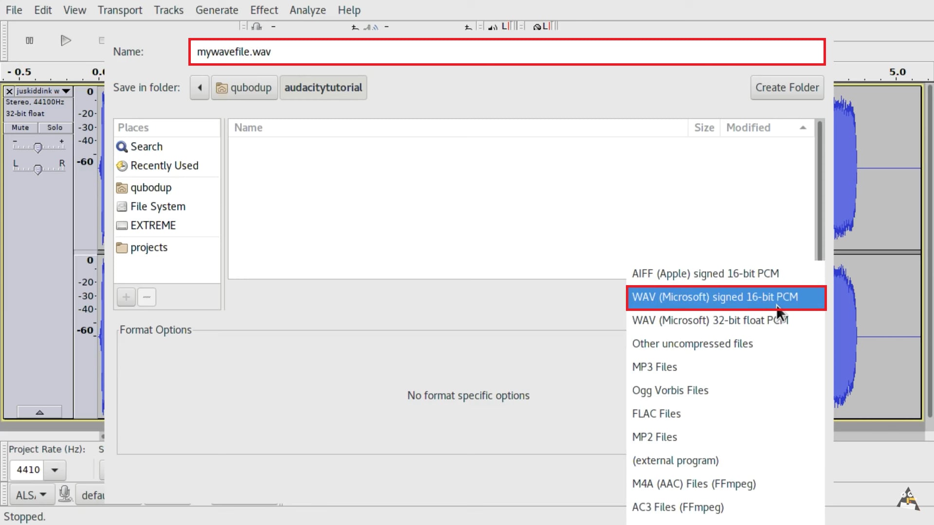 wav (microsoft) signed 16-bit pcm
