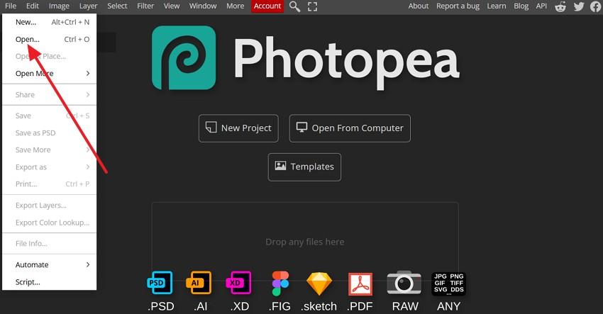 open file in photopea