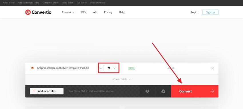 convert indd file using convertio
