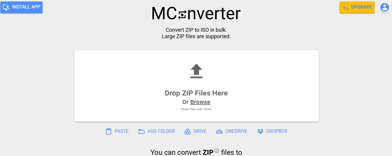 drop zip files in mconverter