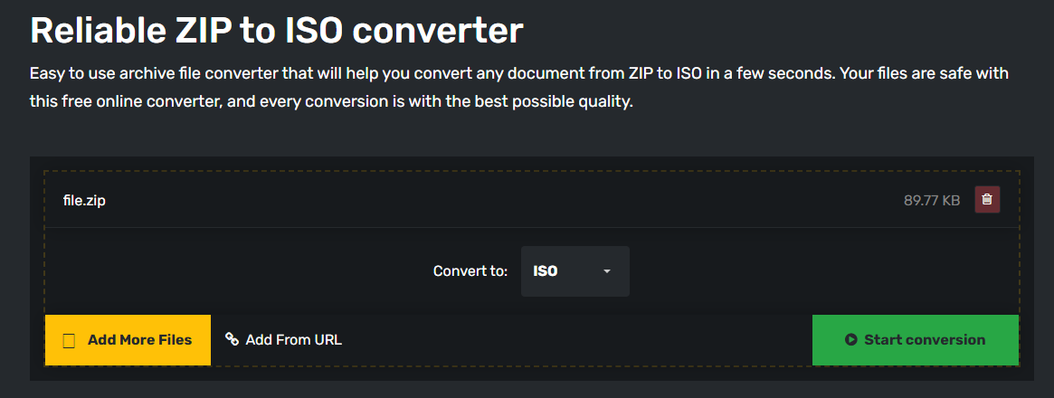 start conversion in converter 365