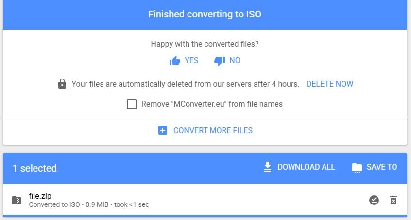 download iso file in mconverter