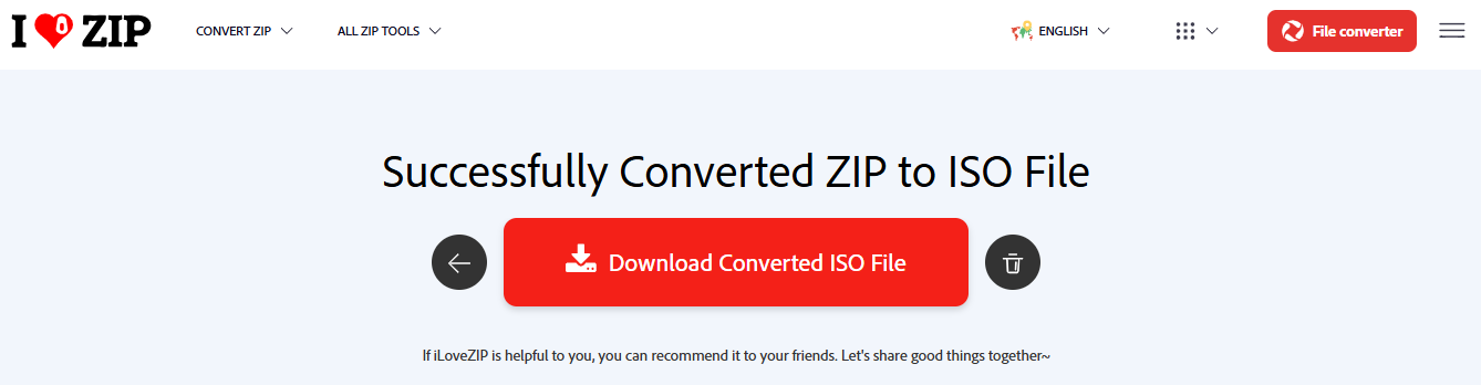 download the iso file in i love zip
